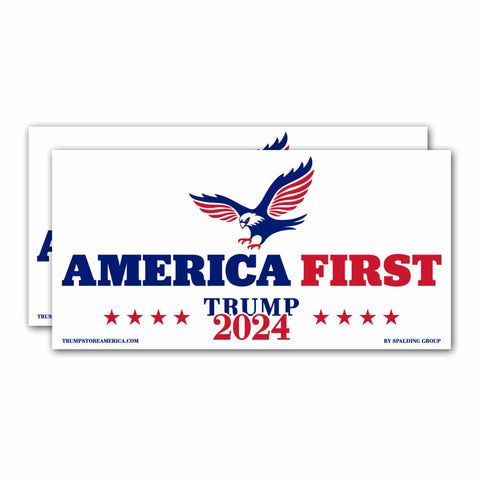 (Pack of 2) Bumper Sticker - America First 2024