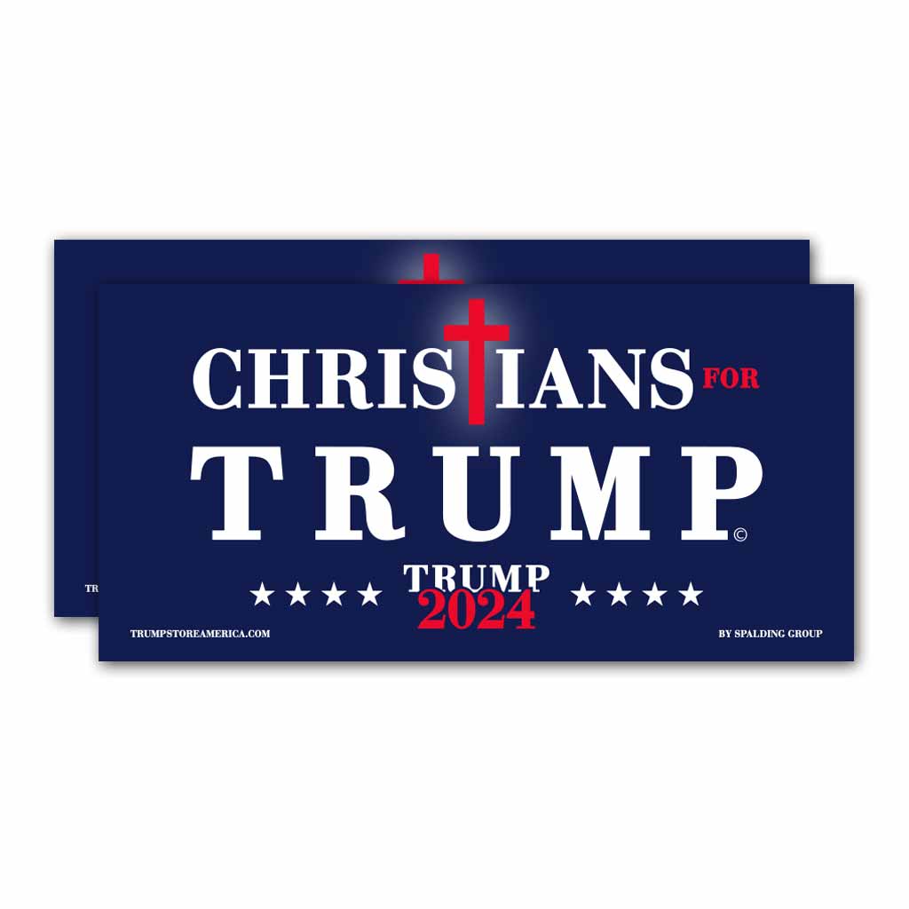 (Pack of 2) Christians for Trump 2024 Bumper Sticker