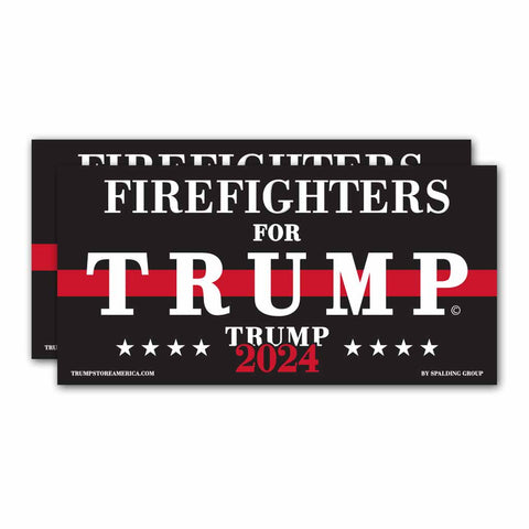 (Pack of 2) FireFighters for Trump Bumper Sticker