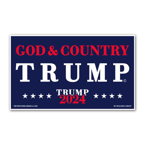 God & Country Trump 2024 Vinyl 5' x 3' Banner