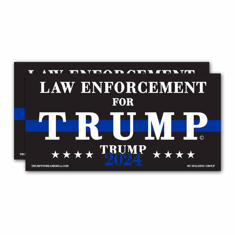 (Pack of 2) Law Enforcement for Trump Bumper Sticker