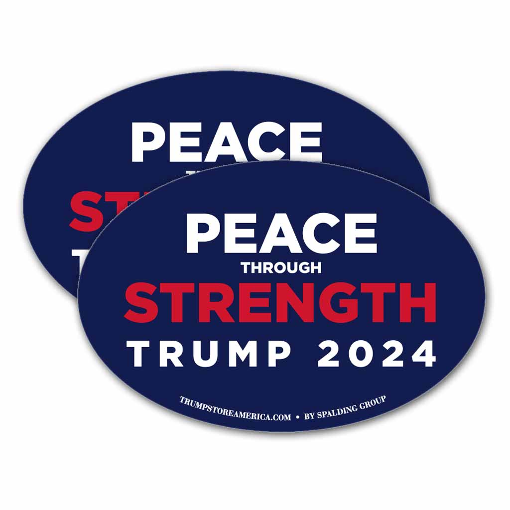 (Pack of 2) Peace Through Strength Trump 2024 Bumper Sticker