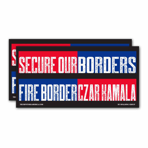 (Pack of 2) Fire Border Czar Kamala Bumper Sticker