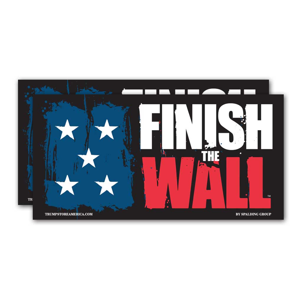 (Pack of 2) Bumper Sticker - "Finish The Wall"