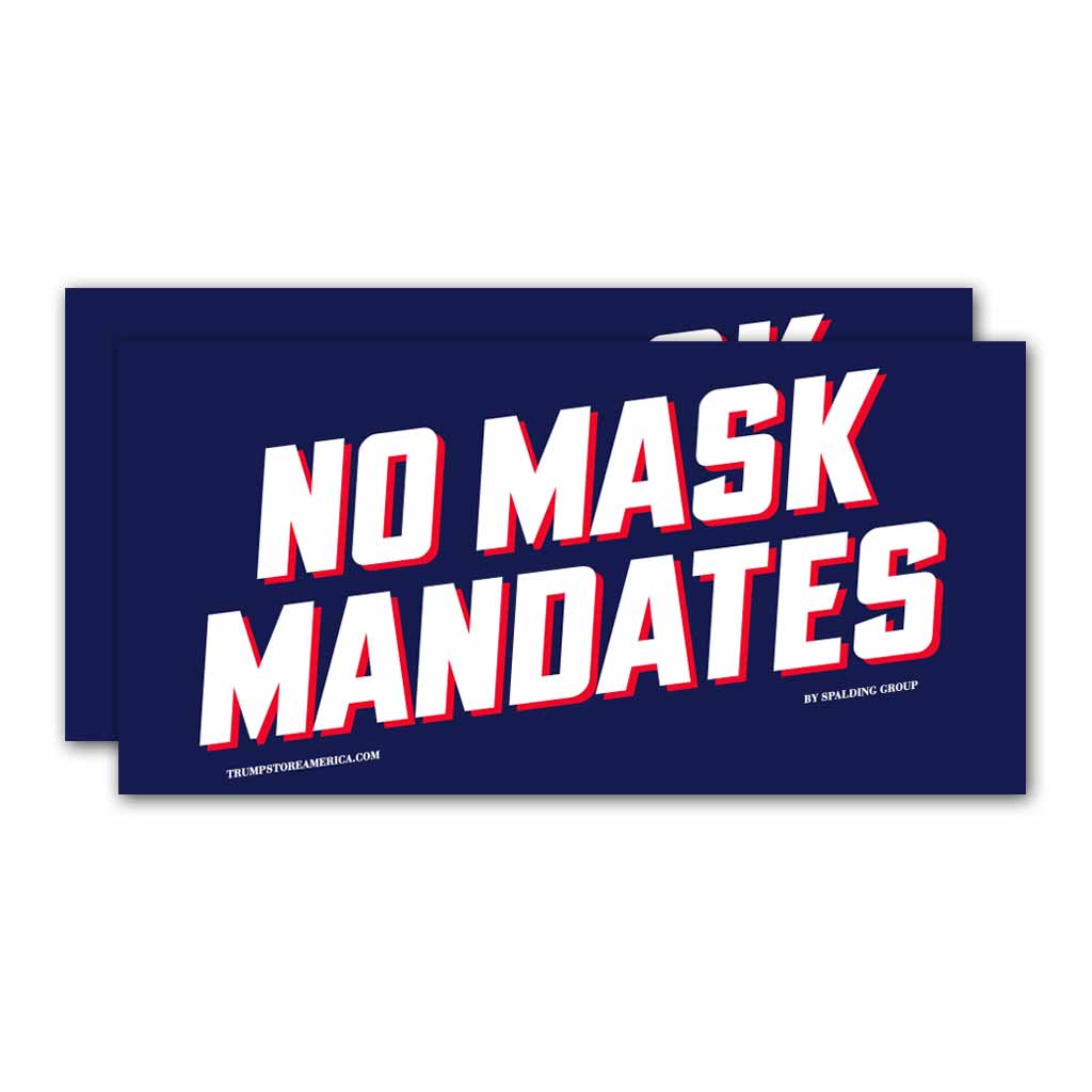 (Pack of 2) Bumper Sticker - "No Mask Mandates"