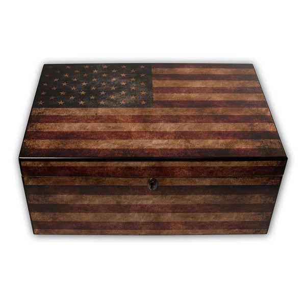 Cigar Humidor - American Flag (Personalization Option)