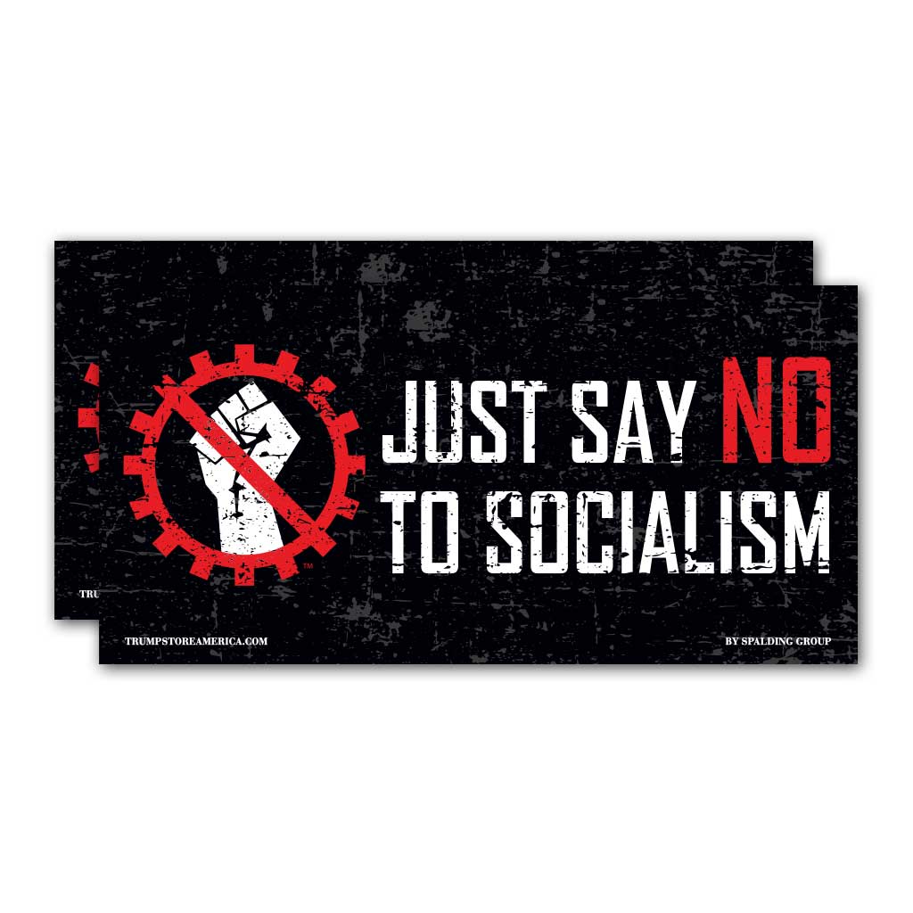 (Pack of 2) Bumper Sticker - "Say No To Socialism"